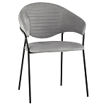 Серый стул с обивкой из искусственной замши Alexis варинант исполнения - 1 | Loft Concept в Ростове-на-Дону