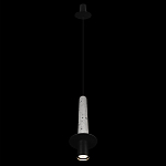 Подвесной светильник с узким цилиндрическим плафоном и черным металлическим декором Concrete Pipe варинант исполнения - 11 | Loft Concept в Ростове-на-Дону