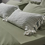 Чехол на подушку мятного цвета с бахромой и объемным узором Ethnic mix варинант исполнения - 5 | Loft Concept в Ростове-на-Дону