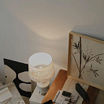 Настольная лампа с принтом на белом тканевом абажуре Roof Garden Lamp варинант исполнения - 7 | Loft Concept в Ростове-на-Дону