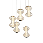 Люстра светодиодная с стеклянными волнообразными плафонами Amphora of Light варинант исполнения - 2 | Loft Concept в Ростове-на-Дону