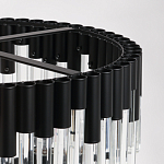 Люстра круглая из матового черного металла с подвесками из прозрачных стеклянных трубок Noir Tubes варинант исполнения - 9 | Loft Concept в Ростове-на-Дону