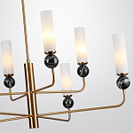 Люстра на штанге с 8-ю цилиндрическими матовыми плафонами и шарами из камня Orb Essence варинант исполнения - 7 | Loft Concept в Ростове-на-Дону