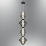 Подвесной светильник вертикальный с плетеным металлическим каркасом Metal Interweaving варинант исполнения - 2 | Loft Concept в Ростове-на-Дону