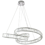 Подвесная люстра в виде изогнутых колец с хрустальным декором Ring Horizontal Oculus Chrome Light Chandelier варинант исполнения - 2 | Loft Concept в Ростове-на-Дону
