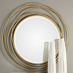 Золотое настенное круглое зеркало Golden Orbit варинант исполнения - 1 | Loft Concept в Ростове-на-Дону