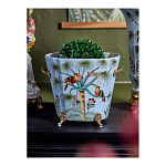 Кашпо из голубого фарфора с бронзовыми элементами Blue Garden варинант исполнения - 5 | Loft Concept в Ростове-на-Дону