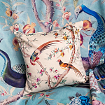 Подушка декоративная с изображением птиц в саду Beige Chinoiserie Birds in the Peach Orchard Cushion варинант исполнения - 3 | Loft Concept в Ростове-на-Дону