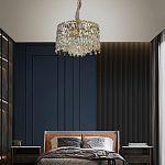 Люстра круглая с хрустальными подвесками на золотистом каркасе Roul Crystal Light варинант исполнения - 13 | Loft Concept в Ростове-на-Дону