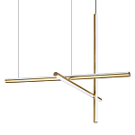 Люстра с 3-мя  пересекающимися цилиндрическими плафонами на тонких тросах Trumpet tube варинант исполнения - 1 | Loft Concept в Ростове-на-Дону