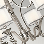 Люстра с белыми тканевыми абажурами в прозрачных стеклянных цилиндрах Kichler варинант исполнения - 3 | Loft Concept в Ростове-на-Дону