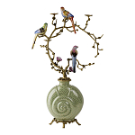 Подсвечник с декором из птиц на ветвях из фарфора с бронзовыми элементами Birds of Paradise варинант исполнения - 3 | Loft Concept в Ростове-на-Дону