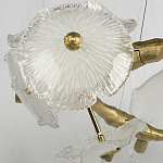 Люстра подвесная круглая с ветвистыми бронзовыми элементами и стеклянными рифлеными дисками Textured Glass Chandelier варинант исполнения - 4 | Loft Concept в Ростове-на-Дону