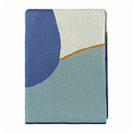 Плед из хлопка синего цвета с абстрактным принтом Elysian Flow Ocean варинант исполнения - 2 | Loft Concept в Ростове-на-Дону