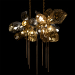 Люстра подвесная с 18-ю стеклянными плафонами с вертикальными подвесками Gilded Mirage  варинант исполнения - 8 | Loft Concept в Ростове-на-Дону