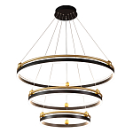 Люстра подвесная с тремя кольцами черного и золотого цвета Ring Horizontal варинант исполнения - 2 | Loft Concept в Ростове-на-Дону