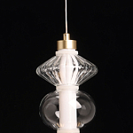 Подвесной светильник с вертикальной композицией из прозрачных и янтарных стеклянных шаров и ромбов Gabriel Scott Luna варинант исполнения - 9 | Loft Concept в Ростове-на-Дону