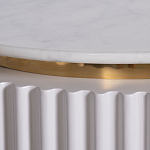 Тумбочка белая овальная с мраморной столешницей Thoroughbass варинант исполнения - 6 | Loft Concept в Ростове-на-Дону