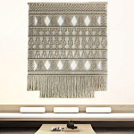 Панно на стену плетеное Макраме бежевый цвет  варинант исполнения - 11 | Loft Concept в Ростове-на-Дону