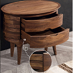 Прикроватный столик из дерева с 2-мя ящиками Moon Walnut Furniture варинант исполнения - 4 | Loft Concept в Ростове-на-Дону