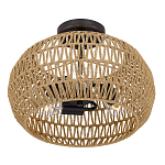 Потолочный светильник с плафоном из плетеного джута и черным каркасом Quoizel варинант исполнения - 3 | Loft Concept в Ростове-на-Дону