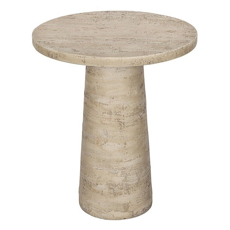 Столик приставной с круглой столешницей Textured Cream Table Кремовый в Ростове-на-Дону | Loft Concept 