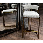 Стул барный букле бежевый с каркасом цвета матовое золото Tactility варинант исполнения - 6 | Loft Concept в Ростове-на-Дону