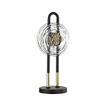 Настольная лампа черного цвета с круглым прозрачным стеклянным плафоном Virelia  варинант исполнения - 1 | Loft Concept в Ростове-на-Дону