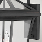 Настенный фонарь черного цвета с прозрачным стеклянным плафоном трапециевидной формы Hinkley варинант исполнения - 5 | Loft Concept в Ростове-на-Дону