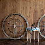 Часы настенные деревянные с римскими цифрами бронзового цвета Clock with History варинант исполнения - 2 | Loft Concept в Ростове-на-Дону