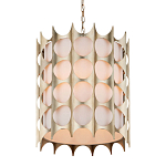 Подвесной светильник в форме цилиндра с фактурным серебряным каркасом и тканевым абажуром Silver Honeycomb варинант исполнения - 1 | Loft Concept в Ростове-на-Дону