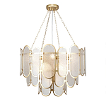 Люстра с многослойным эффектом из овальных элементов из непрозрачного стекла Conformation варинант исполнения - 2 | Loft Concept в Ростове-на-Дону