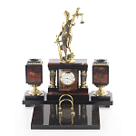 Настольный письменный набор из яшмы с часами в подарочной упаковке Manager Organizer варинант исполнения - 1 | Loft Concept в Ростове-на-Дону