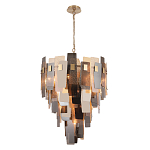 Люстра с многослойными стеклянными панелями янтарного и дымчатого цвета Textured Glass Chandelier варинант исполнения - 1 | Loft Concept в Ростове-на-Дону