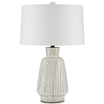 Настольная лампа с корпусом в форме вазы и белым абажуром Lots of Strokes варинант исполнения - 3 | Loft Concept в Ростове-на-Дону