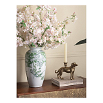 Ваза высокая с зелеными цветочными и птичьими мотивами Vase Inspired by Nature варинант исполнения - 3 | Loft Concept в Ростове-на-Дону