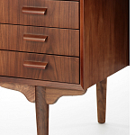 Дизайнерский письменный стол округлой формы с 4-мя ящиками и дверкой с полочками Rili варинант исполнения - 5 | Loft Concept в Ростове-на-Дону