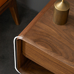 Прикроватная деревянная тумба с ящиком и нишей для хранения Moon Walnut Furniture варинант исполнения - 3 | Loft Concept в Ростове-на-Дону