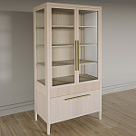 Витрина Primo со стеклянными фасадами и буфетом шпон Светлый дуб варинант исполнения - 3 | Loft Concept в Ростове-на-Дону