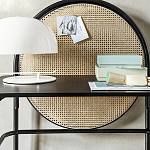 Письменный стол с круглой плетёной панелью для крепления заметок Allegory варинант исполнения - 3 | Loft Concept в Ростове-на-Дону