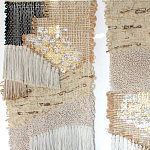 Триптих Геометрический гобелен бежевый Figurative Beige Wall Hangings варинант исполнения - 3 | Loft Concept в Ростове-на-Дону