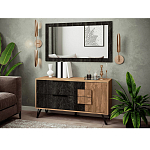 Зеркало настенное прямоугольное цвета угольный камень Stone Effect варинант исполнения - 2 | Loft Concept в Ростове-на-Дону