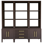 Модульный стеллаж Primo из трех составных элементов Темный орех варинант исполнения - 1 | Loft Concept в Ростове-на-Дону