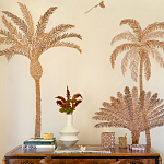 Обои с вышивкой ручной работы Deco Palms Raffia on linen варинант исполнения - 2 | Loft Concept в Ростове-на-Дону