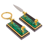 Настольный письменный набор из малахита с декором в виде лошади Leader Organizer варинант исполнения - 6 | Loft Concept в Ростове-на-Дону