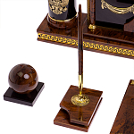 Настольный письменный набор с часами из природного камня обсидиана Royal Set варинант исполнения - 5 | Loft Concept в Ростове-на-Дону