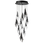 Люстра каскадная с 12-ю рельефными прозрачными плафонами Glass Pod  варинант исполнения - 4 | Loft Concept в Ростове-на-Дону