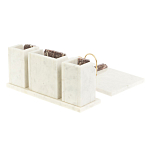 Настольный письменный набор из мрамора и креноида с гербом России Marble Accessory варинант исполнения - 3 | Loft Concept в Ростове-на-Дону