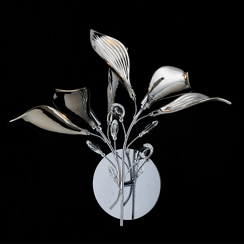 Бра с декором в виде листьев Silver Bouquet Хром в Ростове-на-Дону | Loft Concept 