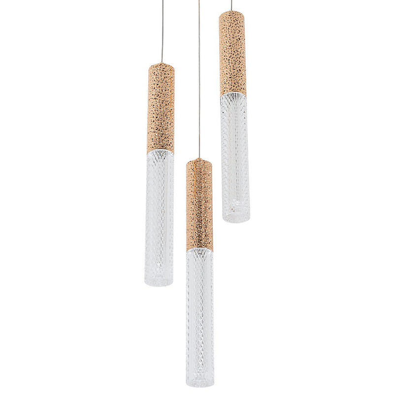   Dew Drops Tube Gold Trio Hanging Lamp    -- | Loft Concept 